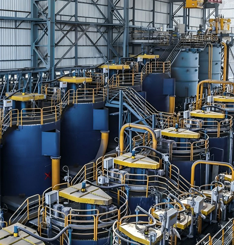 Industrial flotation tank setup in blue color from small to large – built by trusted flotation tank manufacturers